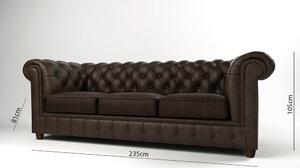 Tamno smeđa baršunasta sofa 230 cm Cambridge - Ropez
