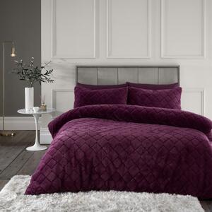Bordo posteljina za bračni krevet od mikropliša 200x200 cm Cosy Diamond – Catherine Lansfield