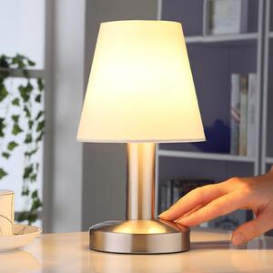 Lindby Noćna lampa Hanno bijeli tekstilni sjenilo set od 2 komada, Bijela, spavaća soba, Tkanina / tekstil