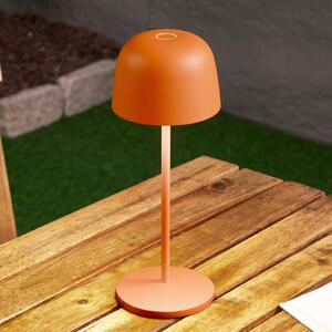 Lindby LED stolna lampa na baterije Arietty, narančasta, prigušljiva, IP65, prigušiva, Naranča, Dnevni boravak/blagovaonica, Aluminij