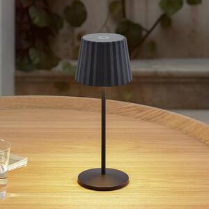 Lindby LED stolna lampa na baterije Esali, crna, metalna, IP65, prigušiva, Crno, Dnevni boravak/blagovaonica, Aluminij