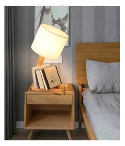 Krem stolna lampa od punog drva (visina 46 cm) WoodenMan - Squid Lighting