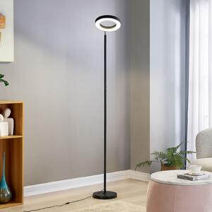 Lindby pametna LED podna lampa Cilian, RGBW, CCT, ZigBee, Hue, prigušiva, Crno, Dnevni boravak/blagovaonica, Metal