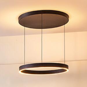 Lucande LED viseća svjetiljka Philine, Ø 60 cm, crna, željezo, prigušiva, Crno, Dnevni boravak/blagovaonica, Metal