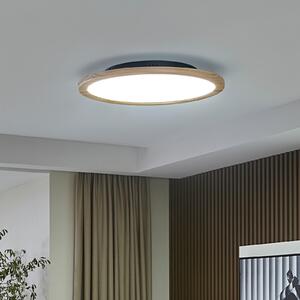 Lucande LED stropna svjetiljka Joren, Ø 48 cm, drvo, CCT, daljinsko, prigušiva, Drvo, Dnevni boravak/blagovaonica, Drvo