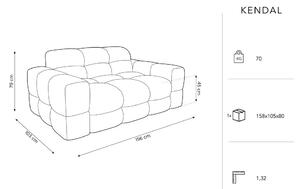 Tamnoplavi baršunasti kauč 156 cm Kendal - Micadoni Home
