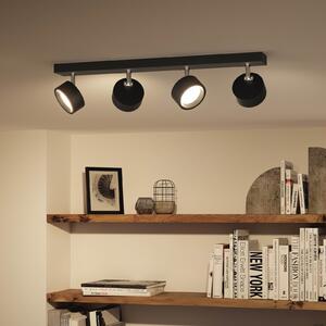 Philips Bracia LED stropni reflektor, četiri žarulje, crni, Crno, Dnevni boravak/blagovaonica, Metal