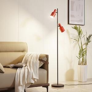 Lindby podna lampa Ovelia, narančasta/crna, metal, E27, Crno, Dnevni boravak/blagovaonica, Metal