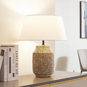 Lindby stolna lampa Aelith, Ø 40 cm, smeđa, keramika, E27, Bež, Dnevni boravak/blagovaonica, Keramika