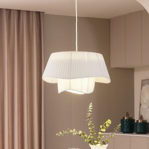 Lindby viseća svjetiljka Eryndor, bijela, tekstil, Ø 47 cm, E27, prigušiva, Bijela, Dnevni boravak/blagovaonica, Tkanina / tekstil