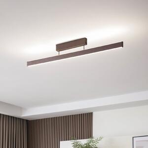 Lucande Smart LED stropna svjetiljka Mylosh, kava, CCT, Tuya, prigušiva, Smeđa / hrđa, Dnevni boravak/blagovaonica, Aluminij