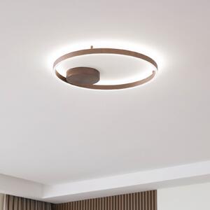 Lucande Smart LED stropna svjetiljka Moise, kava, CCT, Tuya, prigušiva, Smeđa / hrđa, Dnevni boravak/blagovaonica, Aluminij