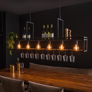 ZIJLSTRA Viseća lampa Dekola, šest žarulja, boje ugljena, prigušiva, Crno, Dnevni boravak/blagovaonica, Metal