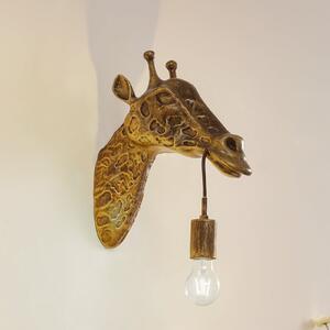 Lindby zidna svjetiljka Nirvathia, 35 cm, žirafa, boja mesinga, prigušiva, Zlato / mjed, Dnevni boravak/blagovaonica, Metal