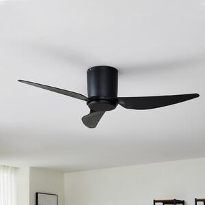 Lindby stropni ventilator Aulo, crni, DC, tihi, Ø 123 cm, Crno, Dnevni boravak/blagovaonica, Metal