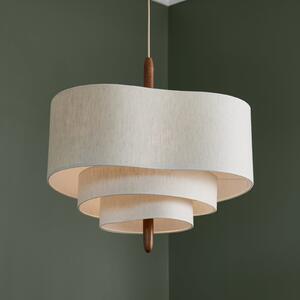 MARKET SET Viseća svjetiljka od tekstila Pebble krem boje Ø 58 cm, prigušiva, Bež, Dnevni boravak/blagovaonica, Tkanina / tekstil