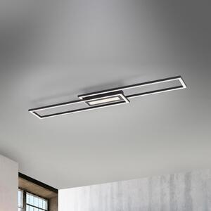 JUST LIGHT. GmbH LED stropna svjetiljka Asmin, CCT, crna, 95x17,5 cm, prigušiva, Crno, Dnevni boravak/blagovaonica, Aluminij, Strop s više plamena