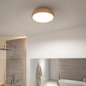 Paulmann Oka LED stropna svjetiljka IP44 CCT izgled drveta, Drvo, kupaonica, Plastika