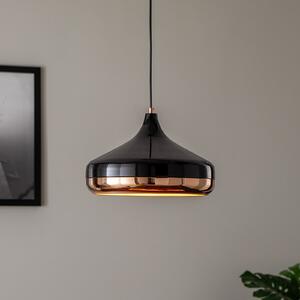 Opviq Viseća lampa Yildo 253-S 1 žarulja. Ø36cm crno/bakar, prigušiva, Crno, Dnevni boravak/blagovaonica, Metal