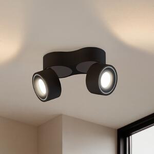 Arcchio LED stropni reflektor Rotari, 1960lm, 2 žarulje, crna, prigušiva, Crno, Dnevni boravak/blagovaonica, Aluminij