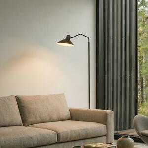 Lindby podna lampa Adrik, crna, metal, Crno, Dnevni boravak/blagovaonica, Metal