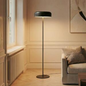 Lindby podna lampa Edion, crna, metal, Crno, Dnevni boravak/blagovaonica, Metal