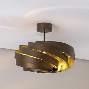 Euluna Stropno svjetlo Vento, kava smeđa, Ø 50 cm, prigušiva, Smeđa / hrđa, Dnevni boravak/blagovaonica, Metal