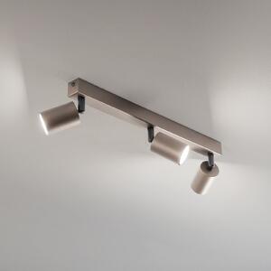 TK Lighting Gornja stropna točka, podesiva, smeđa, linearna s tri žarulje, prigušiva, Smeđa / hrđa, Dnevni boravak/blagovaonica, Metal, Strop s više plamena