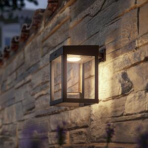 Philips Camill zidna lampa sa solarnim senzorom, crna/prozirna, 14 x cm, Crno, Plastika, fenjer