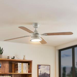 Lindby LED stropni ventilator Tedric, bijeli, tihi, Ø 133 cm, Bijela, Dnevni boravak/blagovaonica, Metal