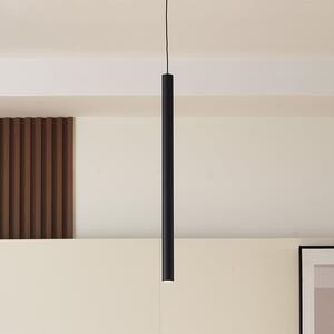 Lindby LED visilica Lumaro, crna, Ø3cm, aluminij, 48V, prigušiva, prigušiva, Crno, Dnevni boravak/blagovaonica, Aluminij
