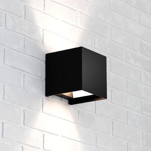 MCJ Zidna lampa Zuza 2, crna, metalna, četverokrilna, 10 cm, G9, prigušiva, Crno, Dnevni boravak/blagovaonica, Aluminij, Zidna utičnica iznad/dolje