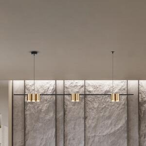 Eko-Light Viseća svjetiljka Genesis, aluminij crno/zlatna, 7 x GU10, duljina 150 cm, prigušiva, Crno, Dnevni boravak/blagovaonica, Aluminij