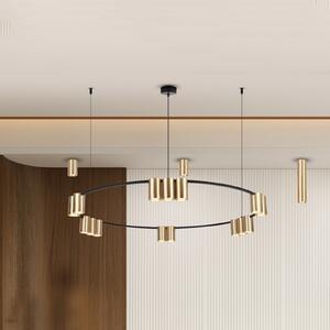 Eko-Light Viseća svjetiljka Genesis, aluminij, crno/zlatna, 15 x GU10, Ø 100 cm, prigušiva, Crno, Dnevni boravak/blagovaonica, Aluminij