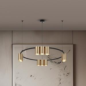Eko-Light Viseća svjetiljka Genesis, aluminij, crno/zlatna, 10 x GU10, Ø 60 cm, prigušiva, Crno, Dnevni boravak/blagovaonica, Aluminij