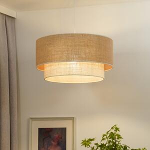 Euluna Boho viseća lampa, smeđa/bijela, Ø 45 cm, tkanina, prigušiva, Smeđa / hrđa, Dnevni boravak/blagovaonica, Tkanina / tekstil