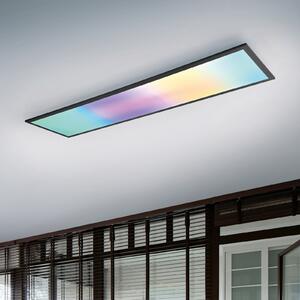 Reality Leuchten LED stropna lampa Beta, dužina 119 cm, crna, RGBW, CCT, prigušiva, Crno, Dnevni boravak/blagovaonica, Metal
