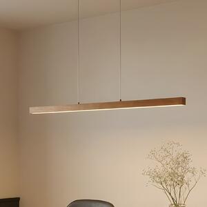 Lucande LED viseća svjetiljka Nihalo, drvo, 122 cm, prigušljiva, CCT, prigušiva, Drvo, Dnevni boravak/blagovaonica, Drvo