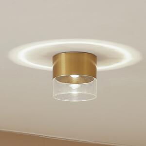 Lindby LED stropna svjetiljka Dalila, zlatna, Ø 10 cm, aluminij, Zlato / mjed, Dnevni boravak/blagovaonica, Aluminij