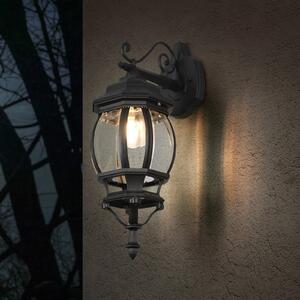 Trio Lighting Vanjska zidna svjetiljka Elvo, utičnica na dnu, mat crna, prigušiva, Crno, Aluminij