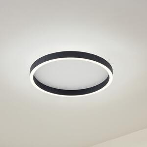Lucande LED stropna svjetiljka Rotundo, Ø 40 cm, crna, prigušljiva, prigušiva, Crno, Dnevni boravak/blagovaonica, Plastika