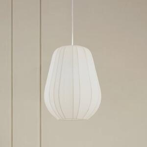 Lindby Viseća lampa Helin, bijela, Ø 30 cm, tkanina, prigušiva, Bijela, Dnevni boravak/blagovaonica, Tkanina / tekstil