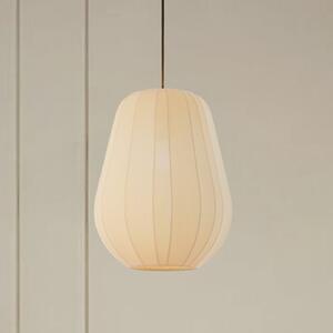 Lindby viseća svjetiljka Helin, bež, Ø 30 cm, tkanina, prigušiva, Bež, Dnevni boravak/blagovaonica, Tkanina / tekstil