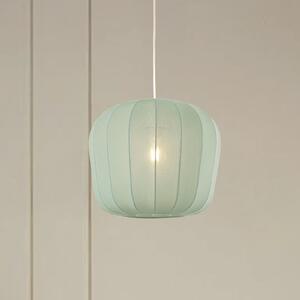 Lindby Viseća lampa Helin, plava, Ø 35 cm, tkanina, prigušiva, Plava, Dnevni boravak/blagovaonica, Tkanina / tekstil