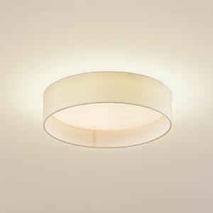 Lindby LED stropna svjetiljka Eilif, tkanina, bijela, Ø 40 cm, CCT, Bež, Dnevni boravak/blagovaonica, Tkanina / tekstil