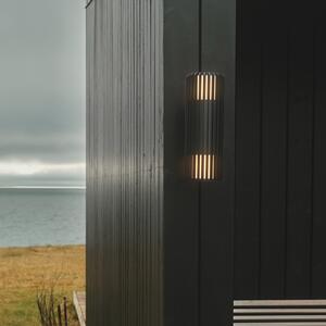 Nordlux Aludra dvostruka vanjska zidna svjetiljka Seaside, aluminijska, crna, 2 žarulje., prigušiva, Crno, Aluminij