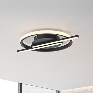 JUST LIGHT. GmbH SAMO SVJETLO. LED stropna svjetiljka Korsa, crna, Ø31cm, prigušiva, prigušiva, Crno, Dnevni boravak/blagovaonica, Metal