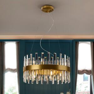 Schuller Valencia Viseća lampa Grace, željezo, staklo, okrugla, Ø 55 cm, 14 žarulja., Zlato / mjed, Dnevni boravak/blagovaonica, Metal