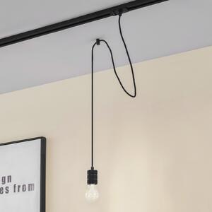 Lindby visilica Linaro, Ø 4,6 cm, crna, 1-fazna, E27, prigušiva, Crno, Dnevni boravak/blagovaonica, Aluminij, Željeznički sustav
