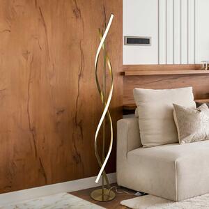 Schuller Valencia Dido LED podna lampa, metal, silikon, zlato, Zlato / mjed, Dnevni boravak/blagovaonica, Metal